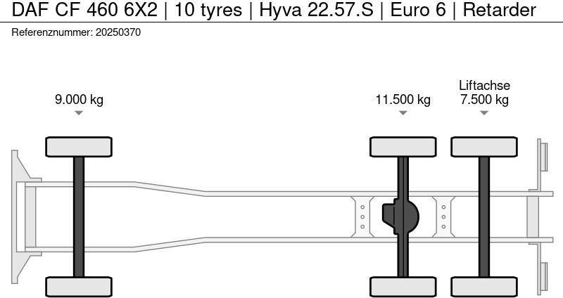 DAF CF 460 6X2 | 10 tyres | Hyva 22.57.S | Euro 6 | Retarder - Крюковой мультилифт: фото 5 DAF CF 460 6X2 | 10 tyres | Hyva 22.57.S | Euro 6 | Retarder - Крюковой мультилифт: фото 5