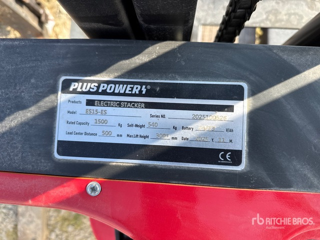 2025 Plus Power ES15-ES Electric Stacker - Штабелер: фото 5 2025 Plus Power ES15-ES Electric Stacker - Штабелер: фото 5