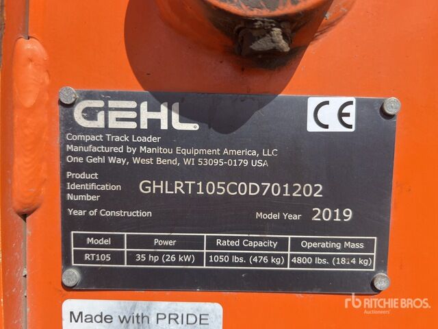 2019 Gehl RT105 Compact Track Loader - Гусеничный мини-погрузчик: фото 5 2019 Gehl RT105 Compact Track Loader - Гусеничный мини-погрузчик: фото 5