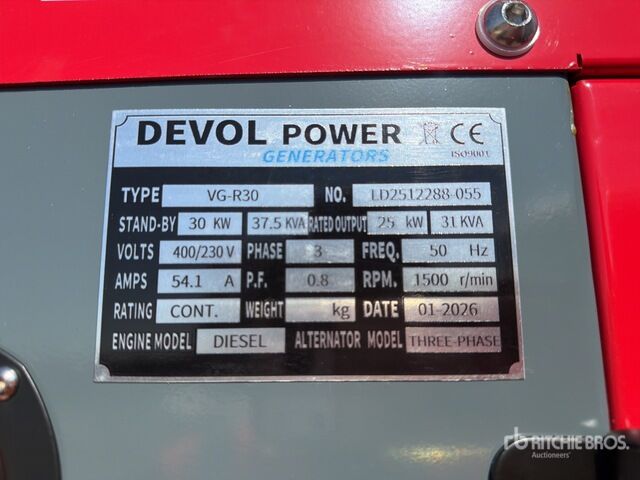2026 Devol VG-R30 31 kVA Skid-Mounted Groupe Elec ... Generator Set - Электрогенератор: фото 5 2026 Devol VG-R30 31 kVA Skid-Mounted Groupe Elec ... Generator Set - Электрогенератор: фото 5