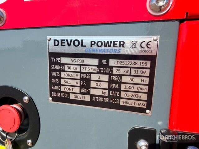 2026 Devol VG-R30 31 kVA Skid-Mounted Groupe Elec ... Generator Set - Электрогенератор: фото 5 2026 Devol VG-R30 31 kVA Skid-Mounted Groupe Elec ... Generator Set - Электрогенератор: фото 5