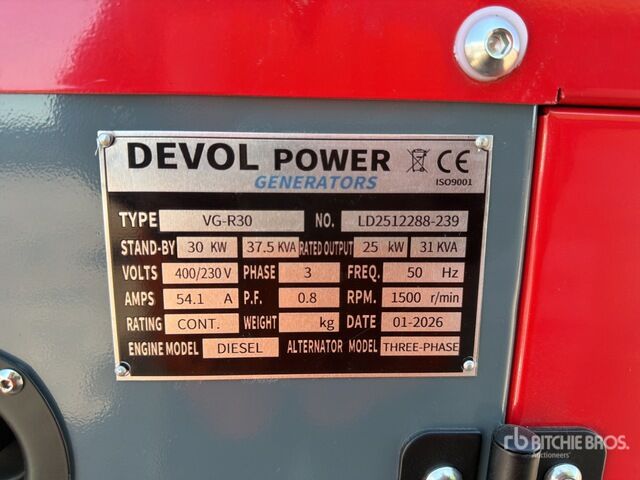 2026 Devol VG-R30 31 kVA Skid-Mounted Groupe Elec ... Generator Set - Электрогенератор: фото 5 2026 Devol VG-R30 31 kVA Skid-Mounted Groupe Elec ... Generator Set - Электрогенератор: фото 5