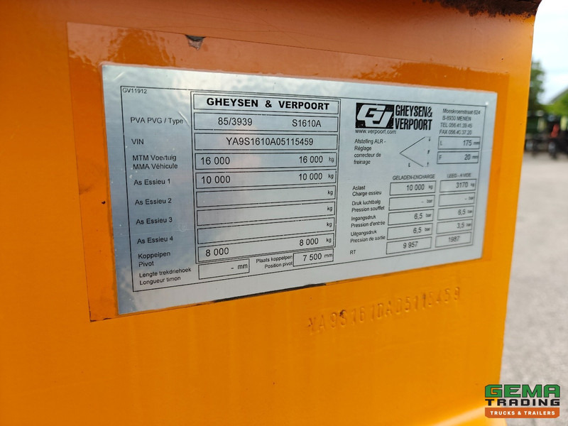 Низкорамный полуприцеп Gheysen n Verpoort S1610A 1-As - Semi-Dieplader 8.9M - 58cm - Hydr. Rampen - HH Vloer - 09/2025 APK: фото 17