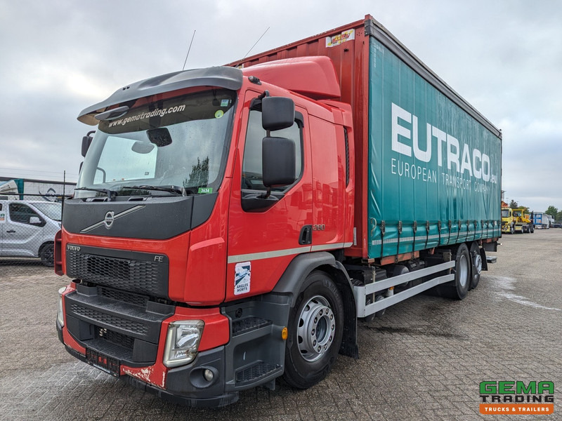 Volvo FE 280 6x2 Slaapcab Euro6 - BDF / SchuifzeilenBak 7.5M + Laadklep 1500KG - Rongpotten/Rongen - Тентованный грузовик: фото 1 Volvo FE 280 6x2 Slaapcab Euro6 - BDF / SchuifzeilenBak 7.5M + Laadklep 1500KG - Rongpotten/Rongen - Тентованный грузовик: фото 1