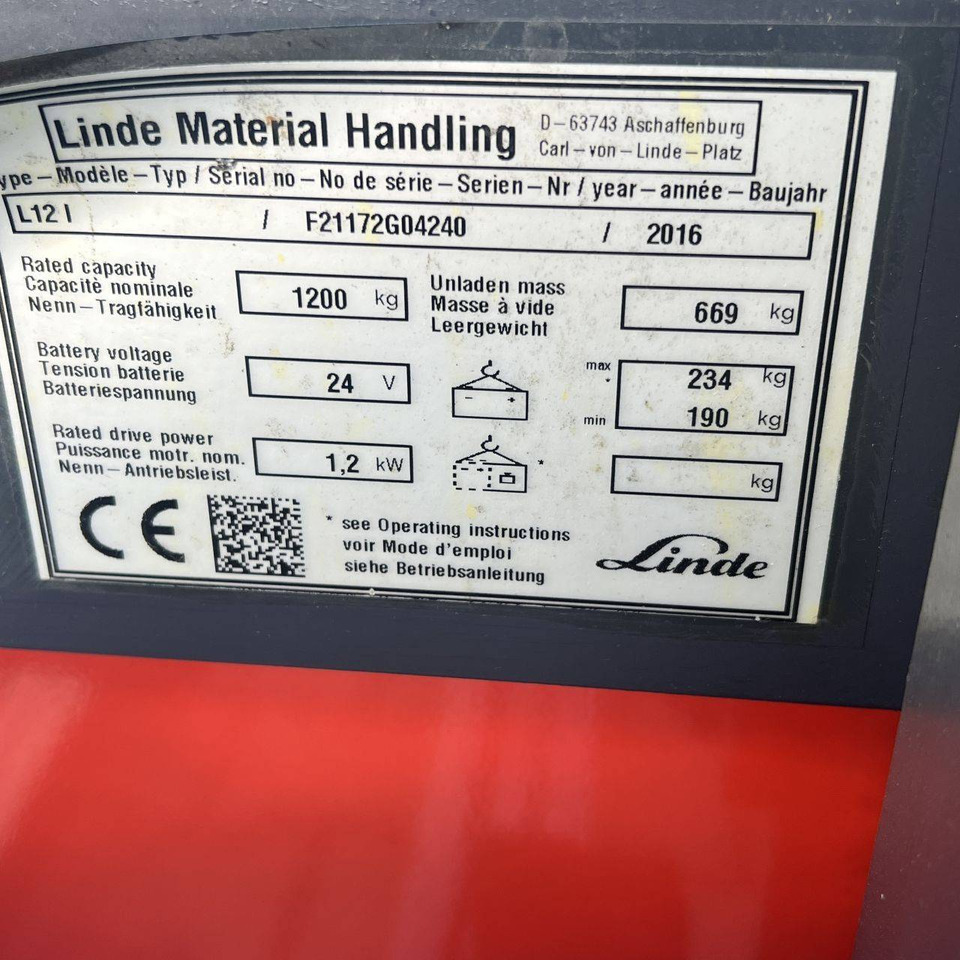 Штабелер Linde L12 (1172): фото 15