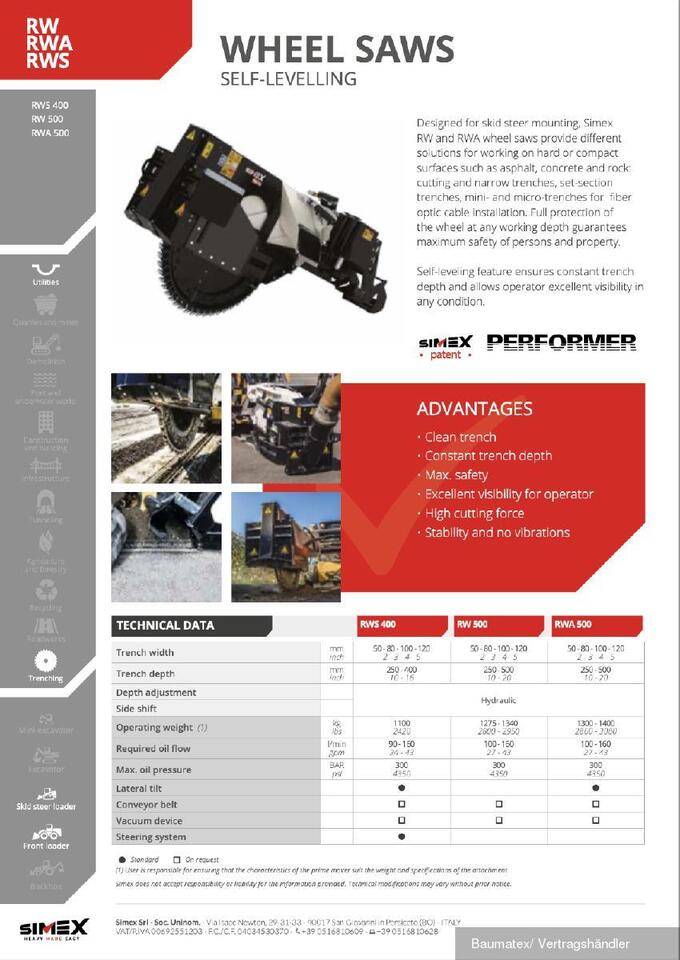 Новый Траншеекопатель Simex RWA 500 f. Kompaktlader, SOFORT VERFÜGBAR!!: фото 9