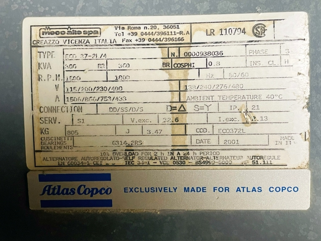 Atlas Copco QAS 338GD (4080) - Электрогенератор: фото 3 Atlas Copco QAS 338GD (4080) - Электрогенератор: фото 3