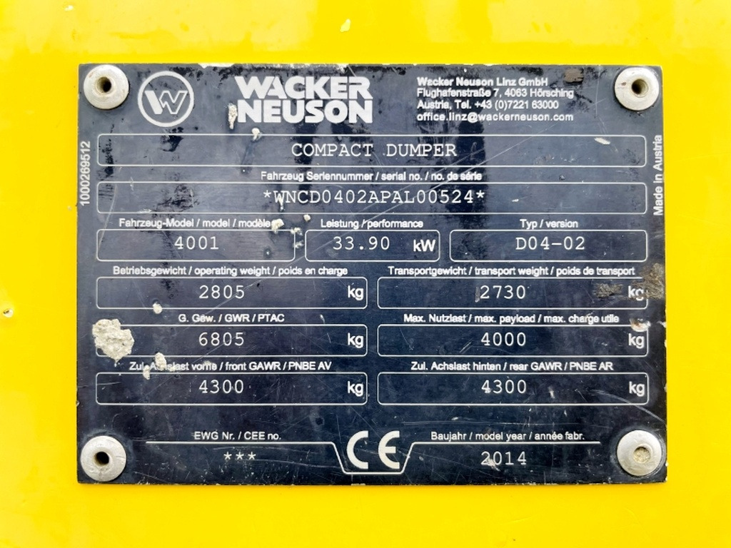 Neuson 4001 (4030) - Мини-самосвал: фото 3 Neuson 4001 (4030) - Мини-самосвал: фото 3
