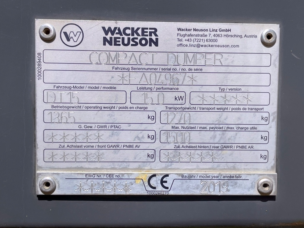 Neuson DT15 (4076) - Гусеничный самосвал: фото 3 Neuson DT15 (4076) - Гусеничный самосвал: фото 3