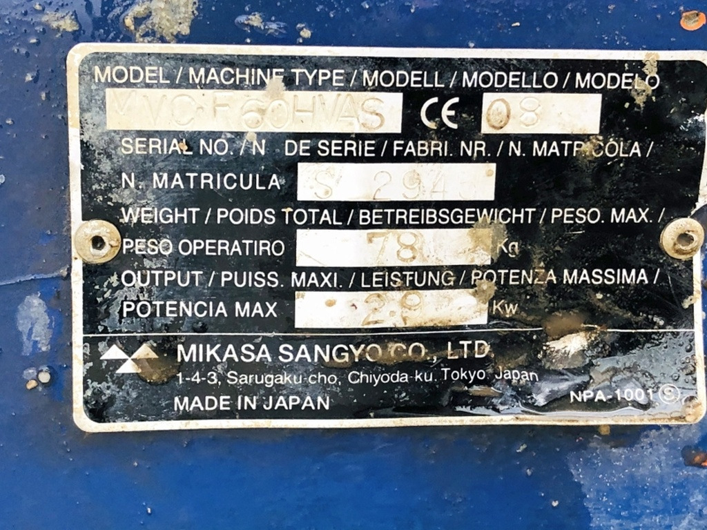 Verschiedenes MIKASA MVCF60HVAS (3931) - Виброплита: фото 3 Verschiedenes MIKASA MVCF60HVAS (3931) - Виброплита: фото 3