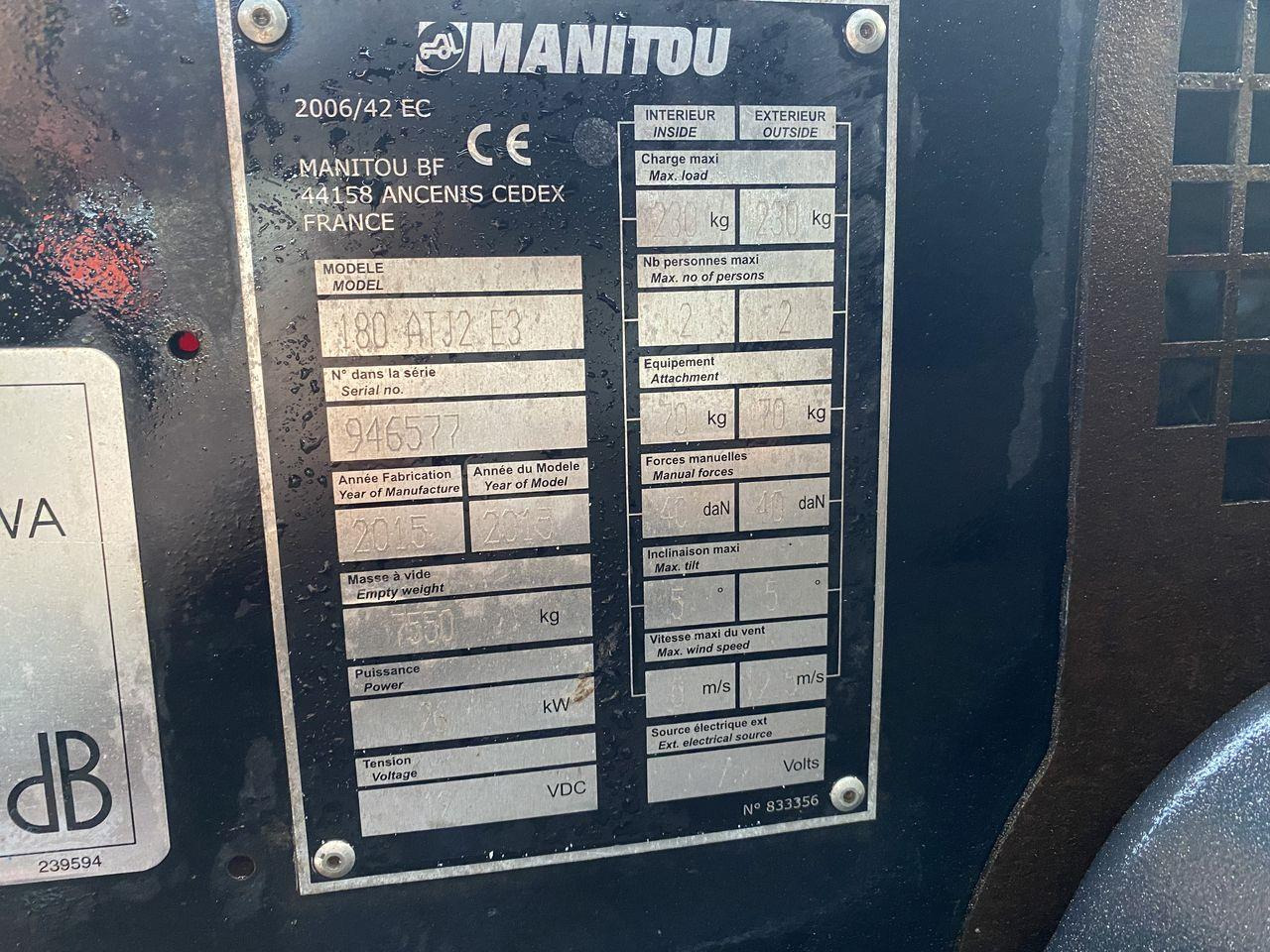 Коленчатый подъемник Manitou 180ATJ 2 RC: фото 10