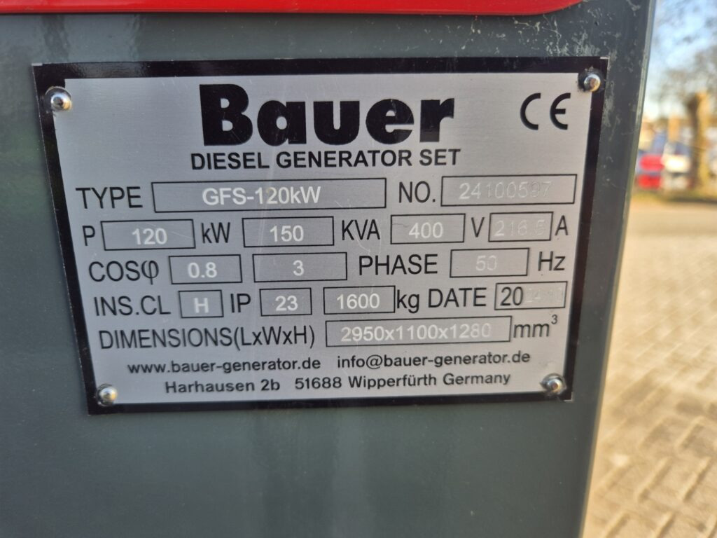 BAUER GFS-120 kW diesel generator - Электрогенератор: фото 4 BAUER GFS-120 kW diesel generator - Электрогенератор: фото 4