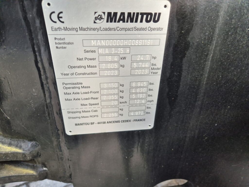 Компактный фронтальный погрузчик MANITOU MLA 3-25H miniloader: фото 9