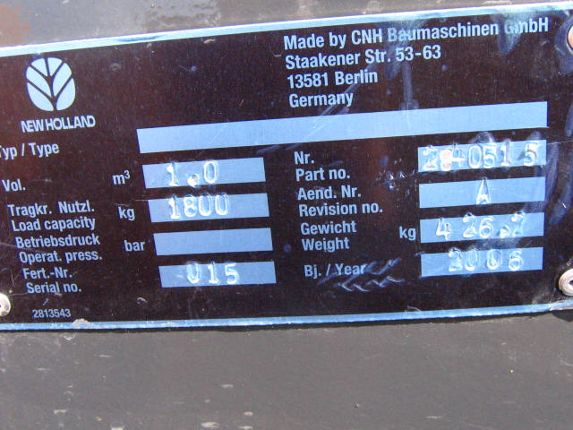 New Holland 2840515 - 2840587 - Ковш для погрузчика: фото 1 New Holland 2840515 - 2840587 - Ковш для погрузчика: фото 1