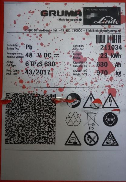 GRUMA 48 Volt 6 PzS 630 Ah - Аккумулятор: фото 5 GRUMA 48 Volt 6 PzS 630 Ah - Аккумулятор: фото 5