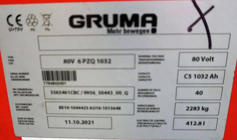 GRUMA 80 Volt 6 PzQ 1032 Ah - Аккумулятор для Погрузочно-разгрузочной техники: фото 5 GRUMA 80 Volt 6 PzQ 1032 Ah - Аккумулятор для Погрузочно-разгрузочной техники: фото 5