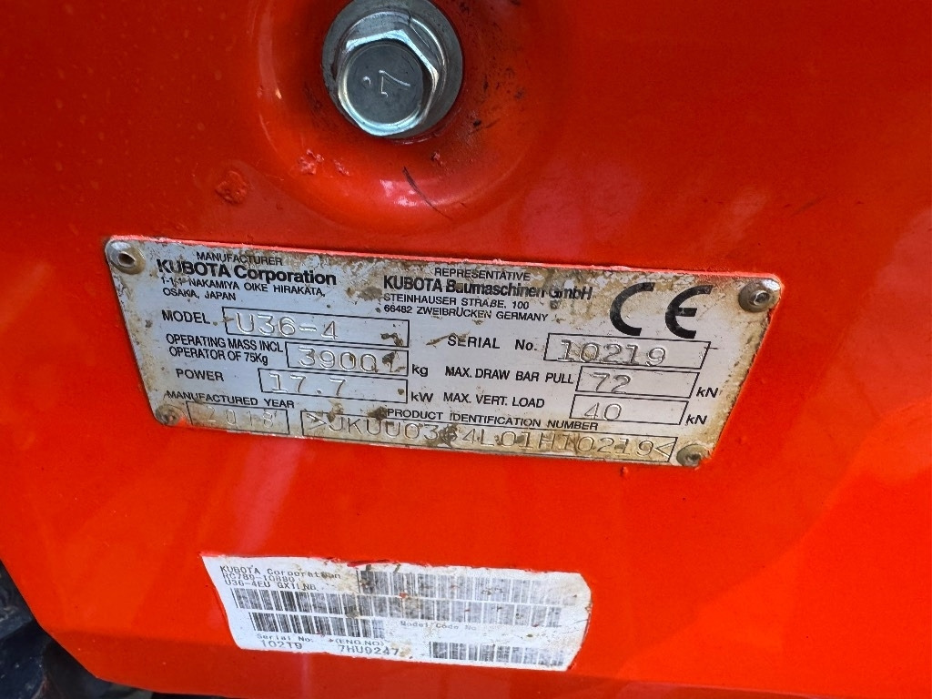 Мини-экскаватор Kubota U 36-4: фото 9 Мини-экскаватор Kubota U 36-4: фото 9
