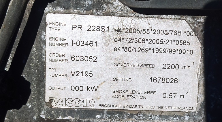 DAF PACCAR CF 75 310 PR228S1 - Двигатель и запчасти для Грузовиков: фото 4 DAF PACCAR CF 75 310 PR228S1 - Двигатель и запчасти для Грузовиков: фото 4