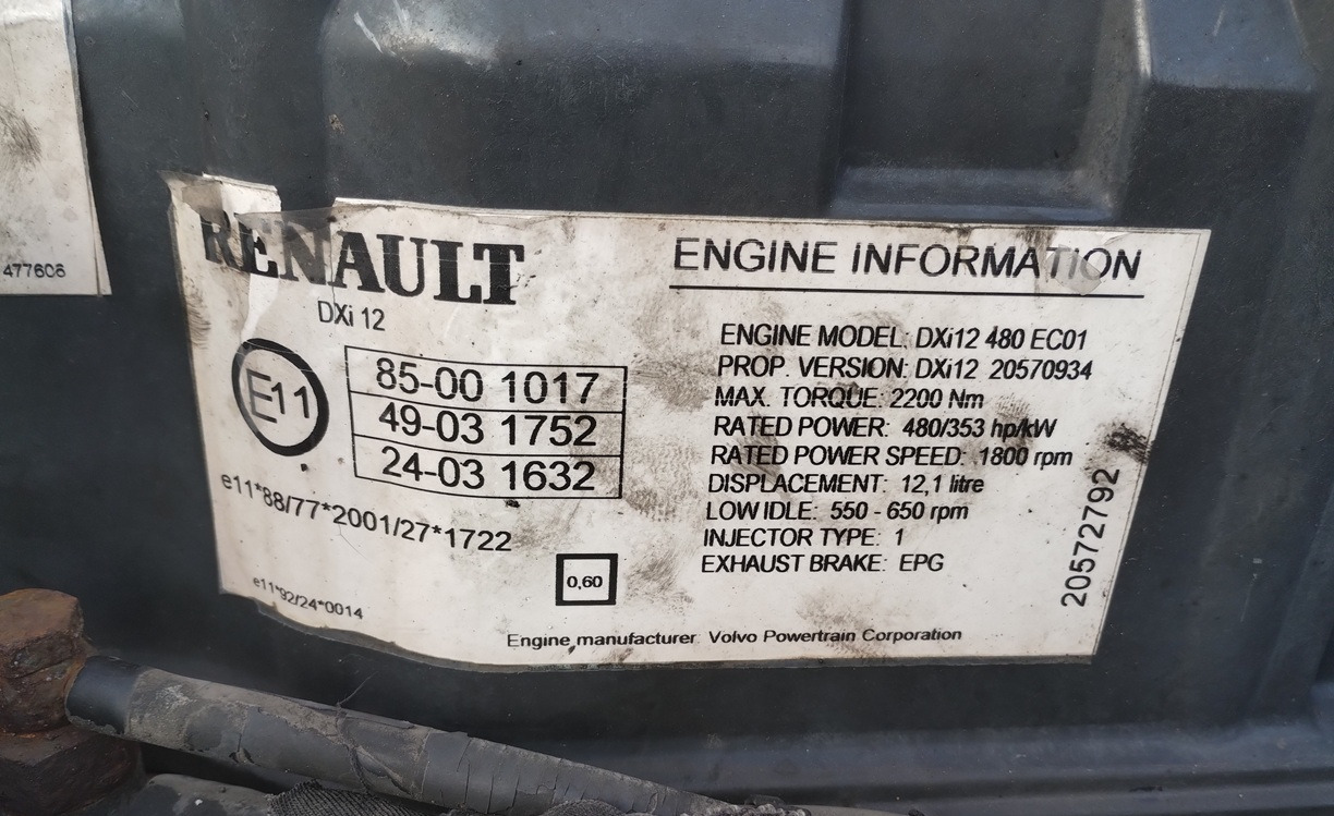 Silnik Volvo D12 480 Renault DXi12 480 EURO 5 - Двигатель и запчасти: фото 3 Silnik Volvo D12 480 Renault DXi12 480 EURO 5 - Двигатель и запчасти: фото 3
