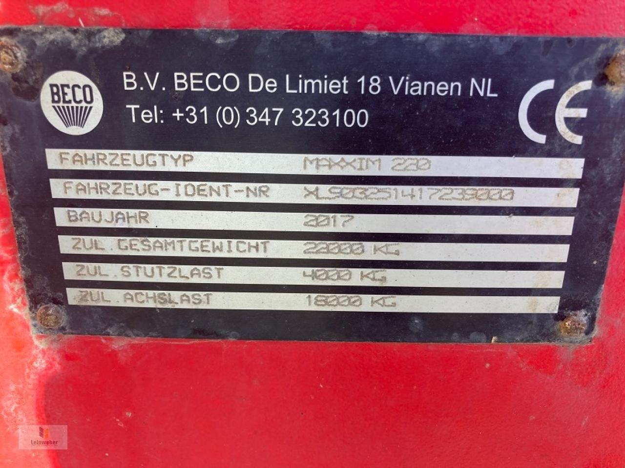 Beco maxxim 220 - Сельскохозяйственный прицеп-самосвал: фото 5 Beco maxxim 220 - Сельскохозяйственный прицеп-самосвал: фото 5