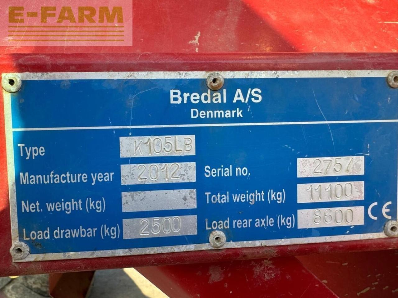 Bredal k105lb - Разбрасыватель удобрений: фото 4 Bredal k105lb - Разбрасыватель удобрений: фото 4