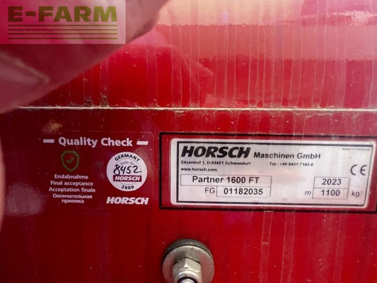 Horsch partner fronttank 1600 - Сеялка: фото 5 Horsch partner fronttank 1600 - Сеялка: фото 5