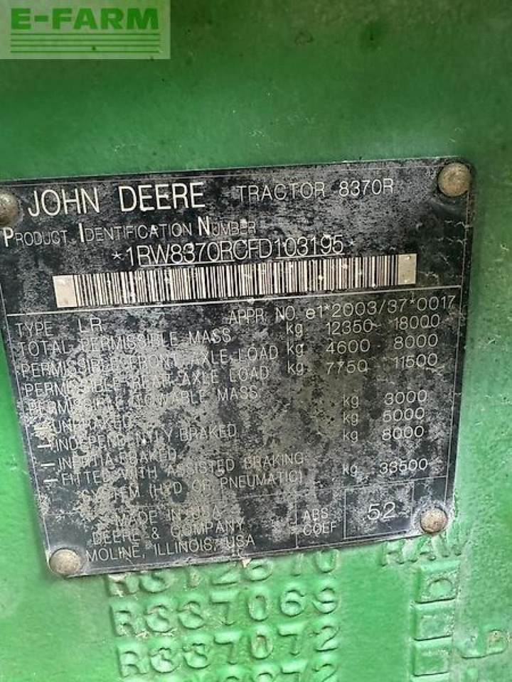 John Deere 8370r - Трактор: фото 4 John Deere 8370r - Трактор: фото 4