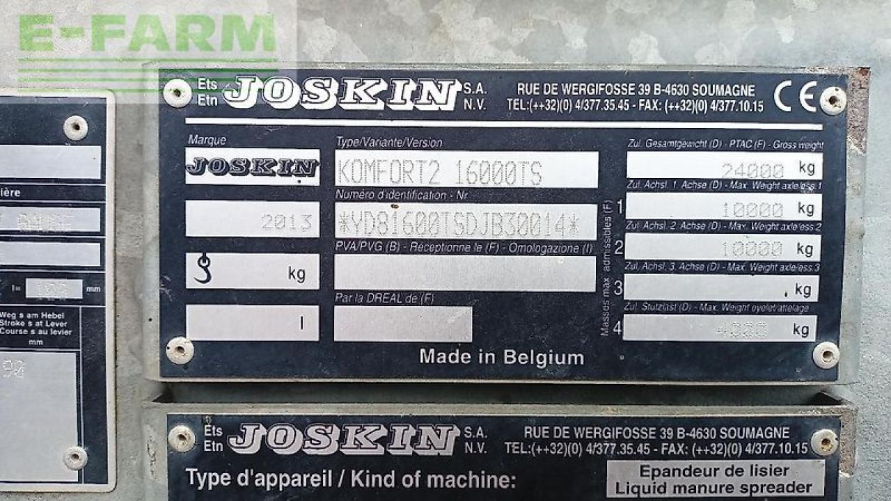 Joskin 16000 ts komfort 2 - Техника для внесения удобрений: фото 4 Joskin 16000 ts komfort 2 - Техника для внесения удобрений: фото 4