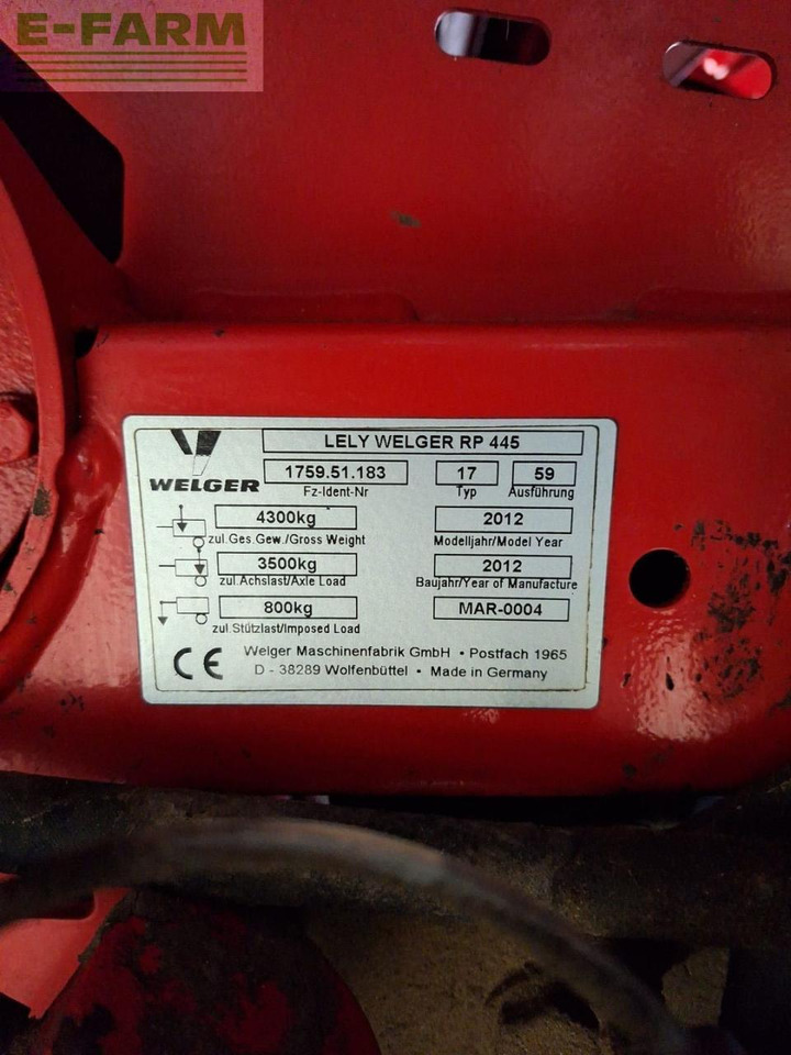 Lely RP 445 - Пресс-подборщик тюковый: фото 5 Lely RP 445 - Пресс-подборщик тюковый: фото 5