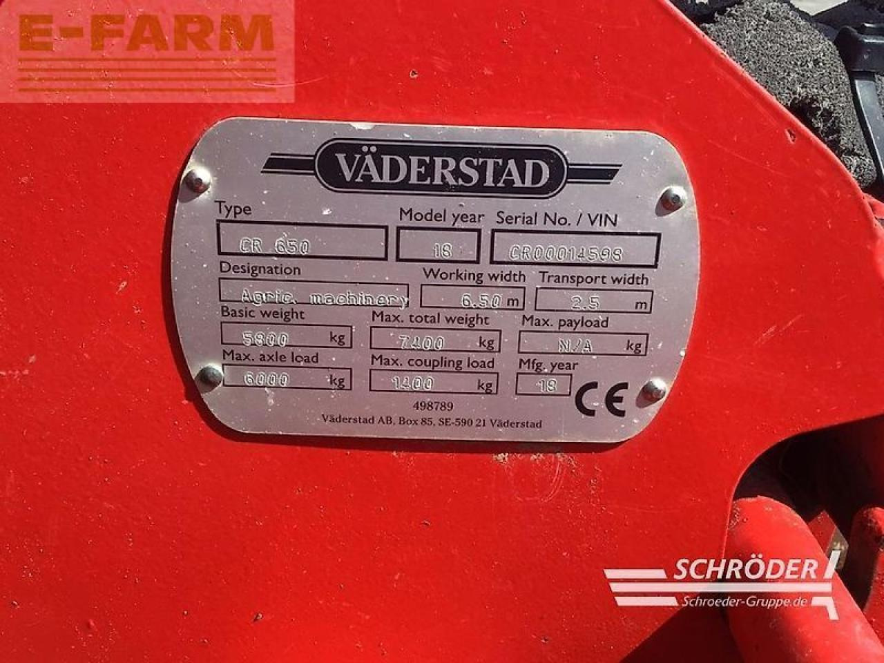 Väderstad carrier 650 classic / cross cutter - Дисковая борона: фото 5 Väderstad carrier 650 classic / cross cutter - Дисковая борона: фото 5