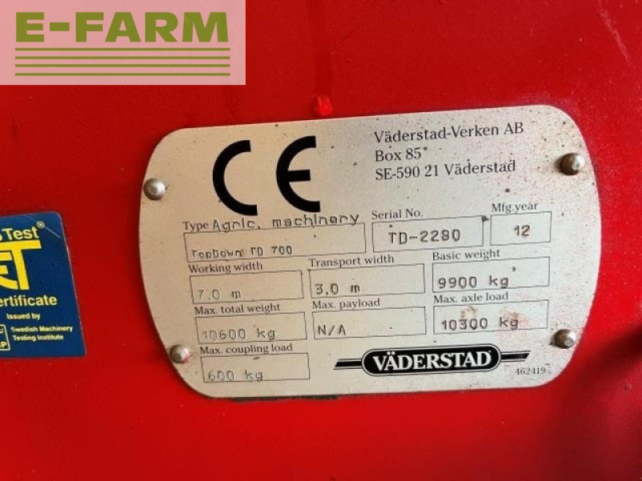 Väderstad topdown td700 - Культиватор: фото 4 Väderstad topdown td700 - Культиватор: фото 4
