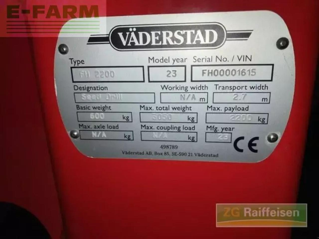 Väderstad tpv 12 - Сеялка точного высева: фото 5 Väderstad tpv 12 - Сеялка точного высева: фото 5