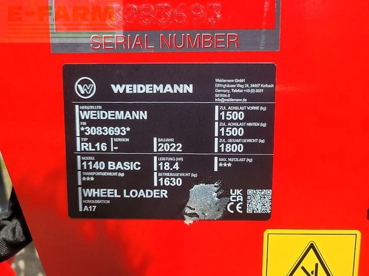 Weidemann 1140 basic - Мини-экскаватор: фото 3 Weidemann 1140 basic - Мини-экскаватор: фото 3