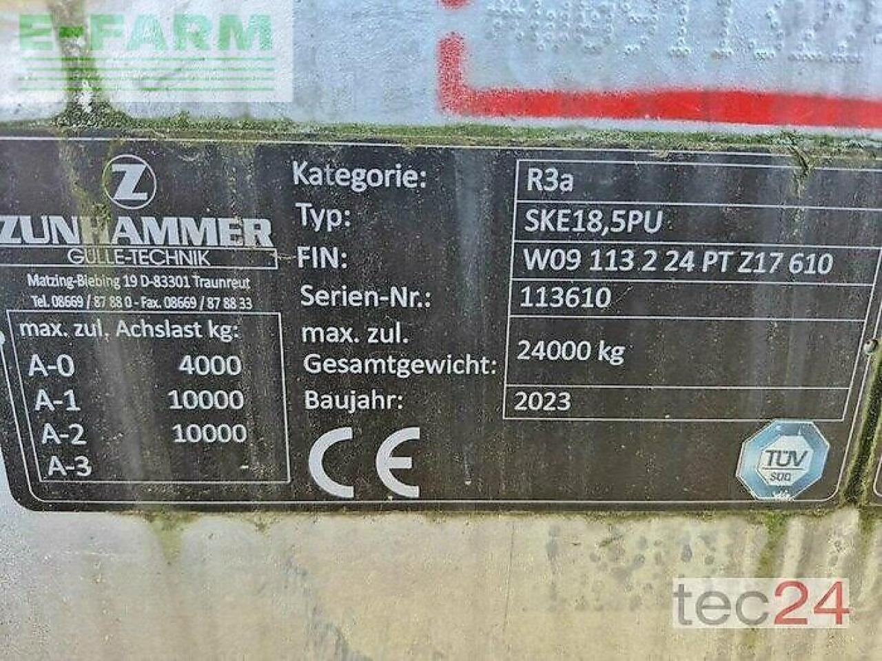 Zunhammer sek 18,5 pu 16,5 m glidefix - Техника для внесения удобрений: фото 4 Zunhammer sek 18,5 pu 16,5 m glidefix - Техника для внесения удобрений: фото 4