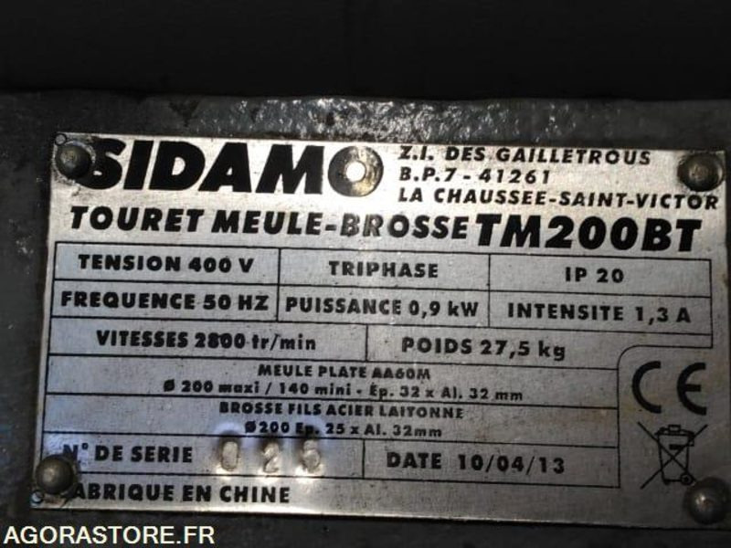 Touret meule-brosse SIDAMO 380V - Инструмент/ Оборудование: фото 4 Touret meule-brosse SIDAMO 380V - Инструмент/ Оборудование: фото 4