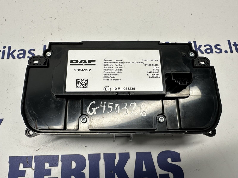 DAF AC, heater control, switch - Приборная панель для Грузовиков: фото 2 DAF AC, heater control, switch - Приборная панель для Грузовиков: фото 2