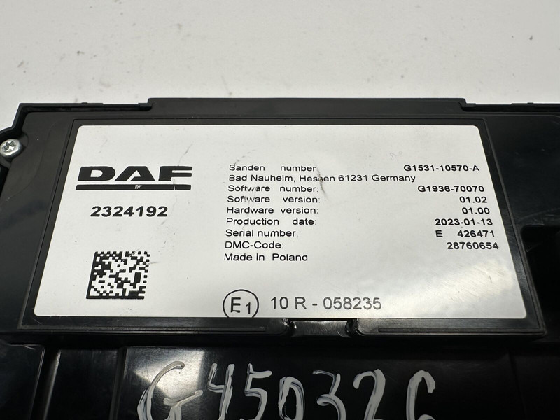 DAF AC, heater control, switch - Приборная панель для Грузовиков: фото 3 DAF AC, heater control, switch - Приборная панель для Грузовиков: фото 3