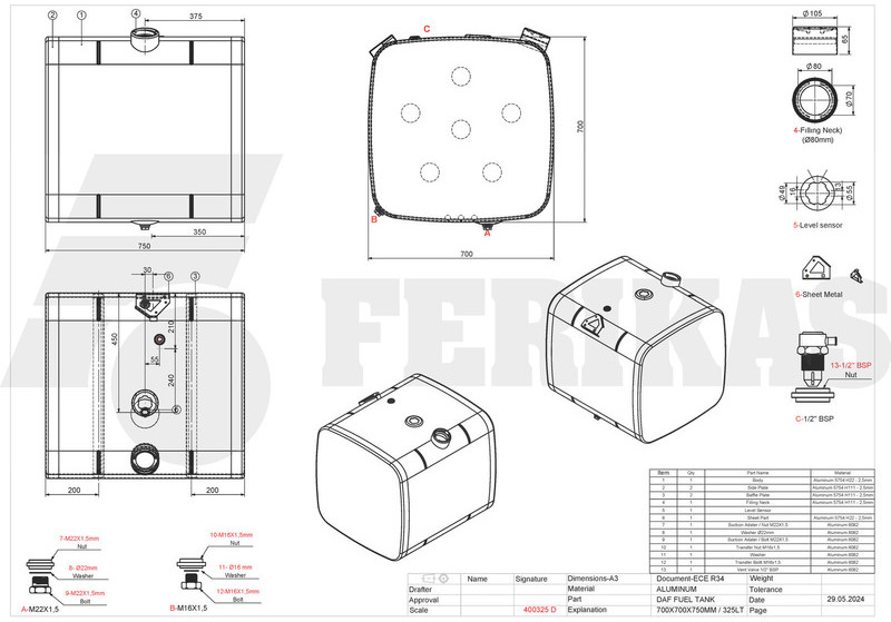 Новый Топливный бак для Грузовиков DAF: фото 10 Новый Топливный бак для Грузовиков DAF: фото 10