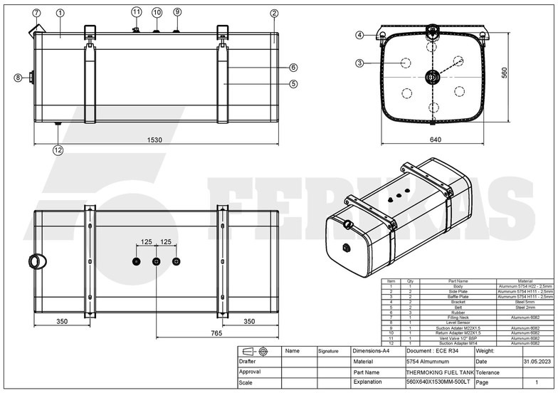 Новый Топливный бак для Грузовиков Onbekend: фото 11