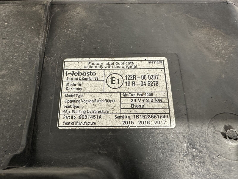 Webasto - Отопление/ Вентиляция для Грузовиков: фото 5 Webasto - Отопление/ Вентиляция для Грузовиков: фото 5