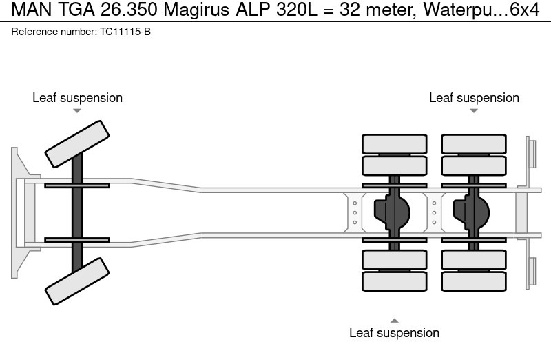 Грузовик MAN TGA 26.350 Magirus ALP 320L = 32 meter, Waterpump, 6x4, Steel springs: фото 11 Грузовик MAN TGA 26.350 Magirus ALP 320L = 32 meter, Waterpump, 6x4, Steel springs: фото 11