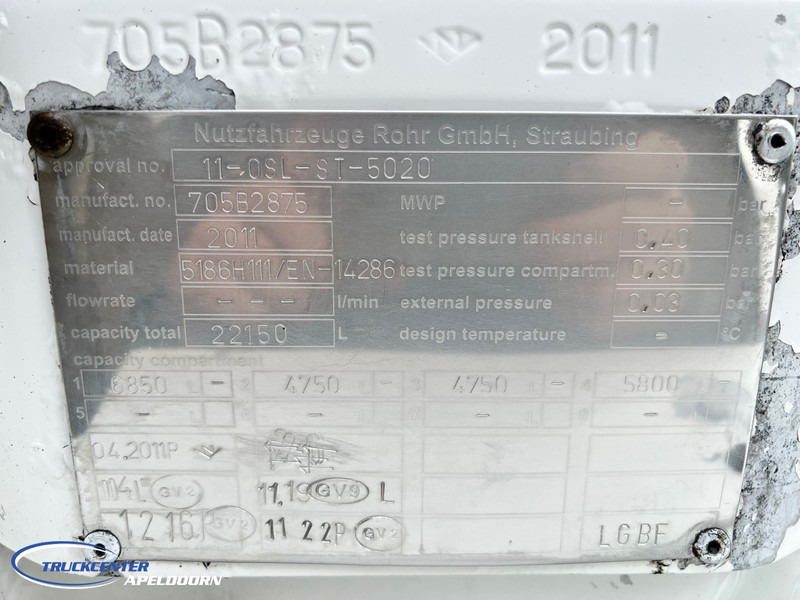 Грузовик-цистерна Volvo FH 500 Rohr 22150 Liter, 4 Comp., Retarder, ADR, 6x2: фото 8