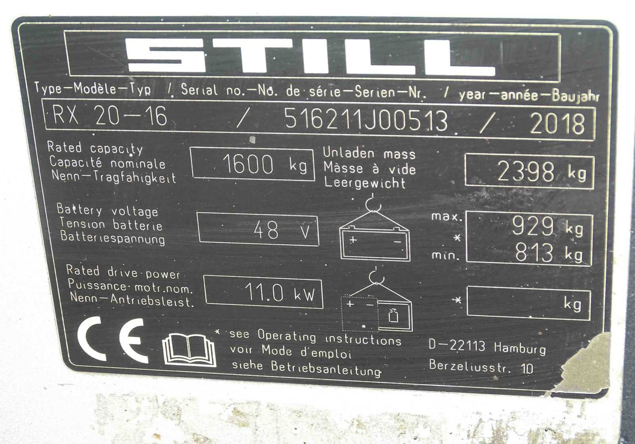 STILL - RX20-16 - FORKLIFT - Вилочный погрузчик: фото 5 STILL - RX20-16 - FORKLIFT - Вилочный погрузчик: фото 5