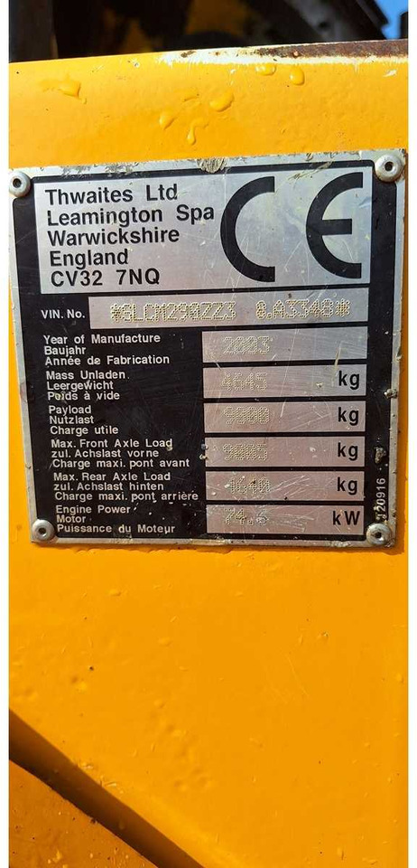 Мини-самосвал THWAITES - 9 TON - DUMPER TRUCK - 2003: фото 13 Мини-самосвал THWAITES - 9 TON - DUMPER TRUCK - 2003: фото 13