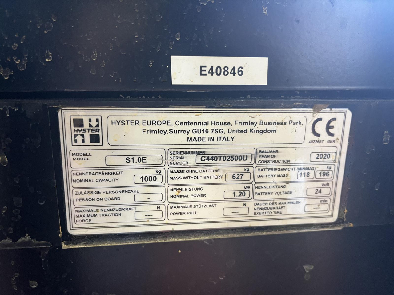 Hyster S 1.0 E - Штабелер: фото 3 Hyster S 1.0 E - Штабелер: фото 3