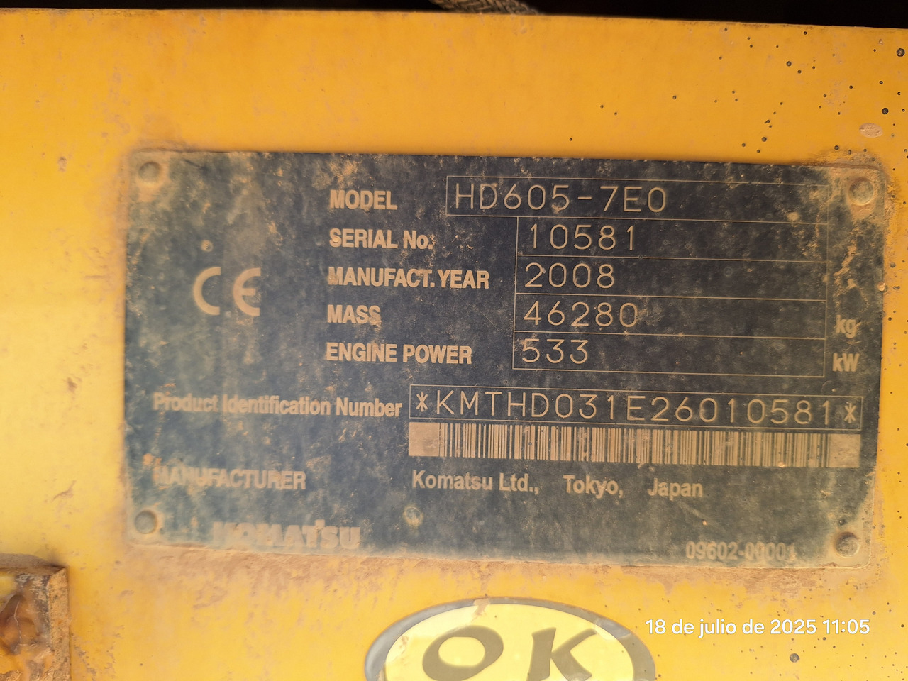 Карьерный самосвал KOMATSU HD605 7-EO: фото 6