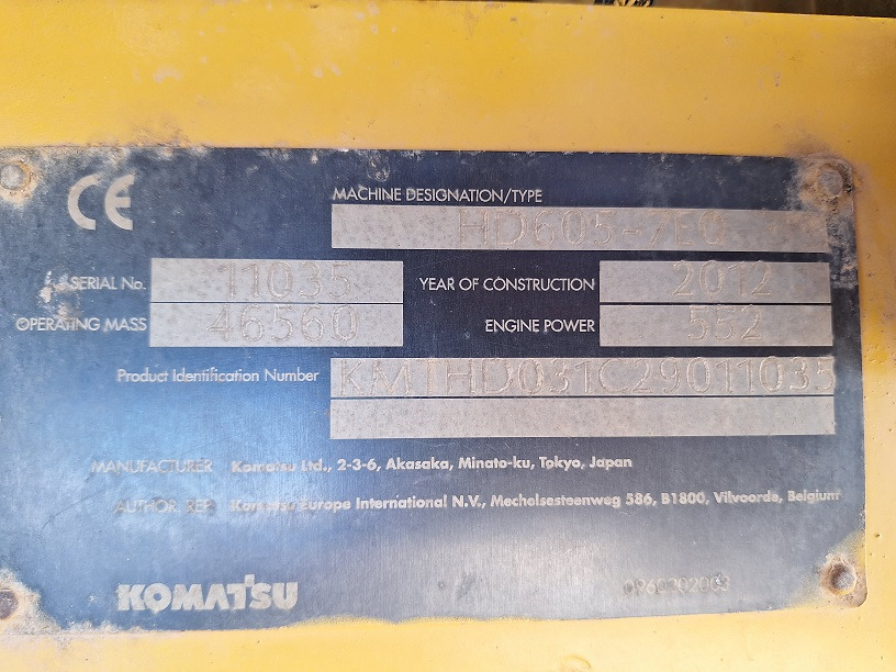 KOMATSU HD605-7EO - Карьерный самосвал: фото 5 KOMATSU HD605-7EO - Карьерный самосвал: фото 5