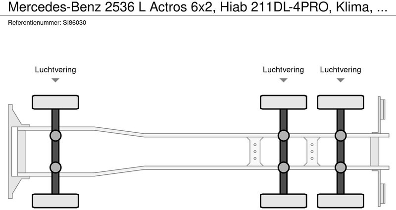 Mercedes-Benz 2536 L Actros 6x2, Hiab 211DL-4PRO, Klima, AHK - Грузовик бортовой/ Платформа: фото 2 Mercedes-Benz 2536 L Actros 6x2, Hiab 211DL-4PRO, Klima, AHK - Грузовик бортовой/ Платформа: фото 2
