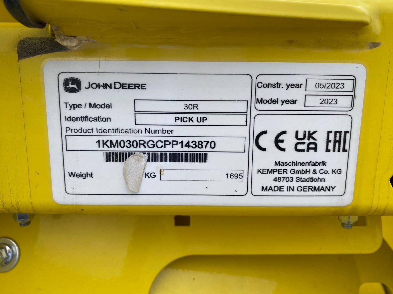 John Deere 30R - Оборудование для кормоуборочного комбайна: фото 5 John Deere 30R - Оборудование для кормоуборочного комбайна: фото 5