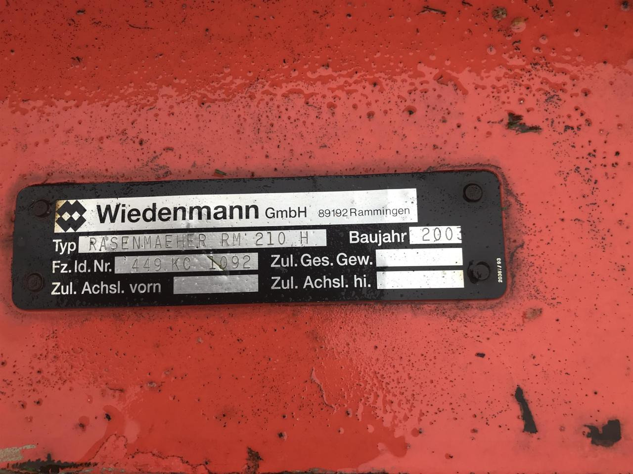 Wiedenmann RM 210 H - Косилка: фото 3 Wiedenmann RM 210 H - Косилка: фото 3